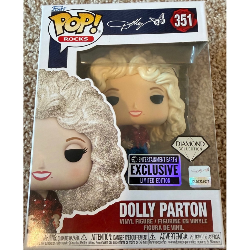 Funko Pop Dolly Parton 351 Diamond Collection Entertainment Earth Exclusive